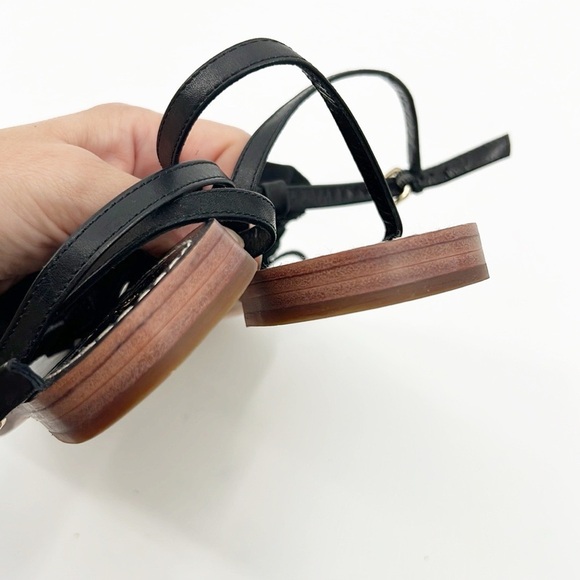 Kate Spade Caryl Black Sandals Roses Rosettes Black size 8 - Picture 8 of 9